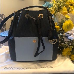 Michael Kors Blue Drawstring Purse